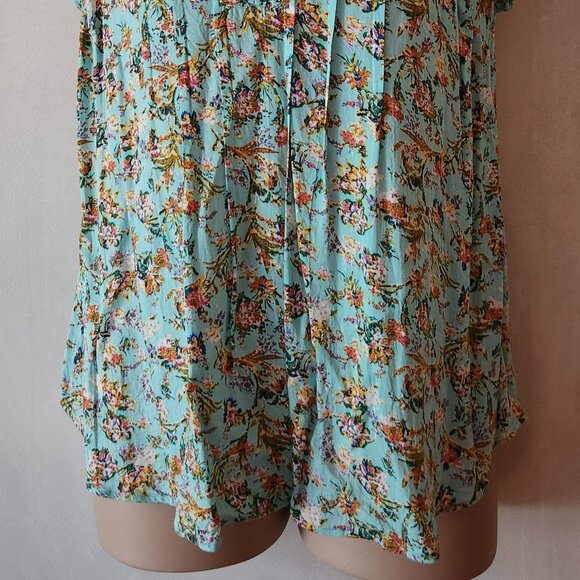 Daniel Rainn blouse sz 1X blue floral lace EUC - Picture 2 of 4